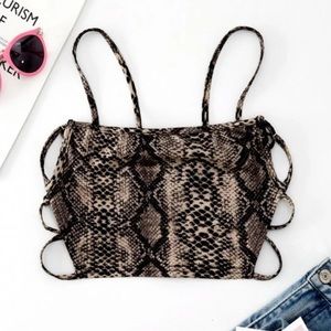 Zaful Snake skin crop top